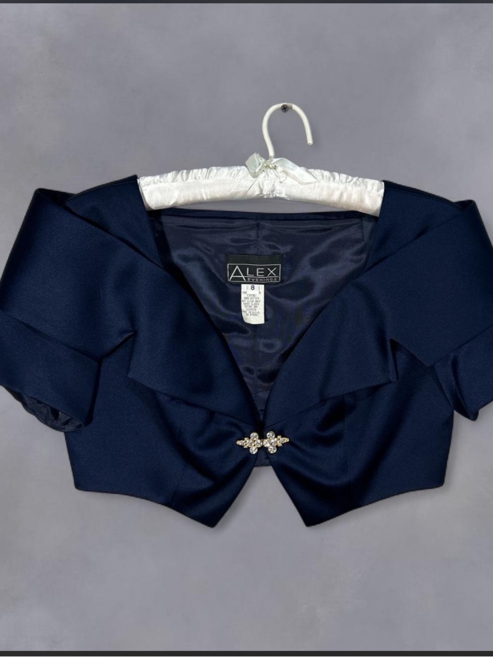 90s Preppy glam evening special occasion wear cropped bolero top sz 8